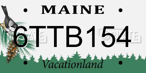 6TTB154 Maine License Plate