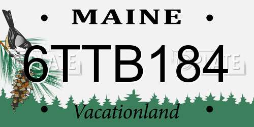 6TTB184 Maine License Plate