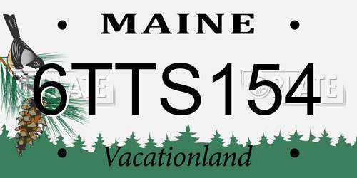 6TTS154 Maine License Plate