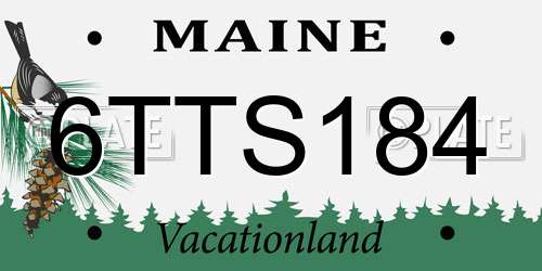 6TTS184 Maine License Plate