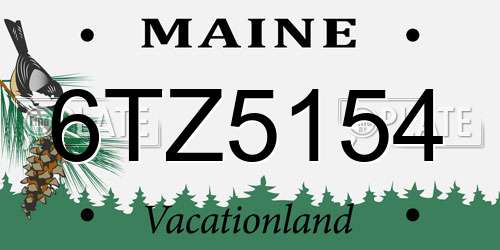 6TZ5154 Maine License Plate