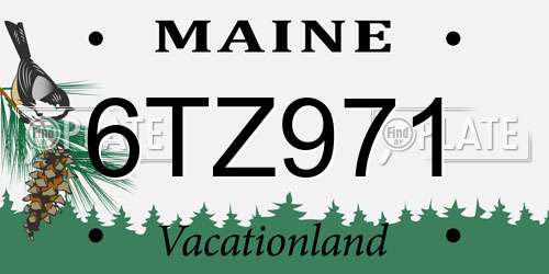 6TZ971 Maine License Plate