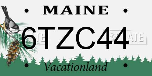 6TZC44 Maine License Plate