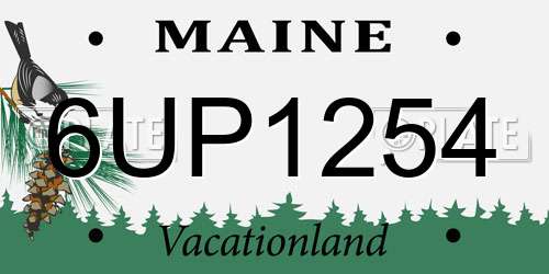 6UP1254 Maine License Plate
