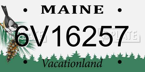 6V16257 Maine License Plate