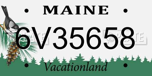 6V35658 Maine License Plate