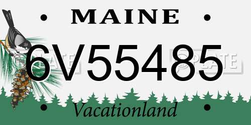 6V55485 Maine License Plate
