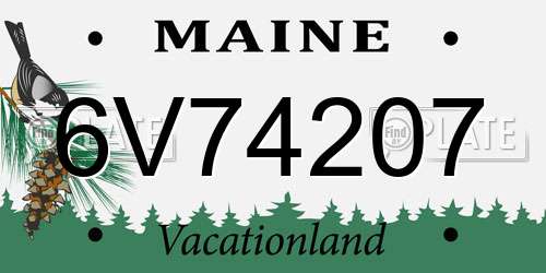 6V74207 Maine License Plate