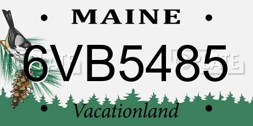 6VB5485 Maine License Plate