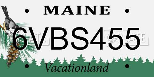 6VBS455 Maine License Plate