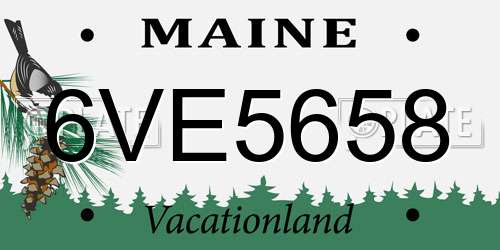 6VE5658 Maine License Plate