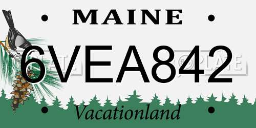 6VEA842 Maine License Plate