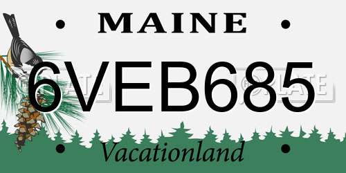 6VEB685 Maine License Plate