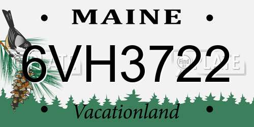 6VH3722 Maine License Plate