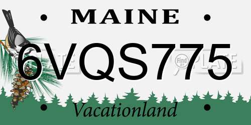 6VQS775 Maine License Plate