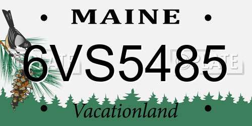 6VS5485 Maine License Plate