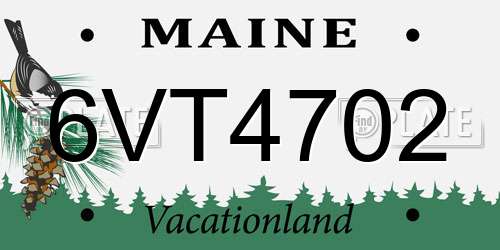 6VT4702 Maine License Plate