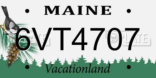 6VT4707 Maine License Plate