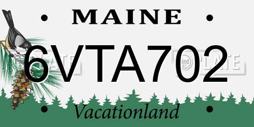 6VTA702 Maine License Plate