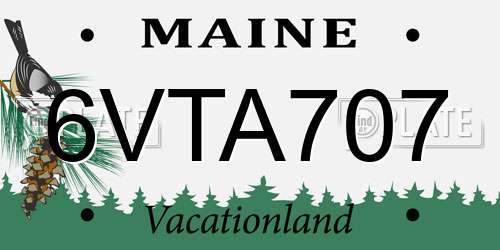 6VTA707 Maine License Plate