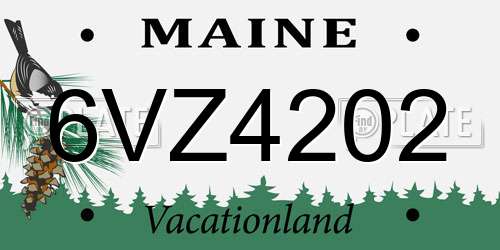 6VZ4202 Maine License Plate