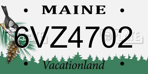 6VZ4702 Maine License Plate