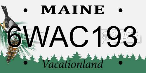 6WAC193 Maine License Plate