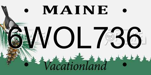 6WOL736 Maine License Plate