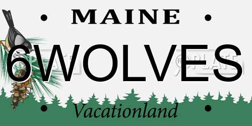 6WOLVES Maine License Plate