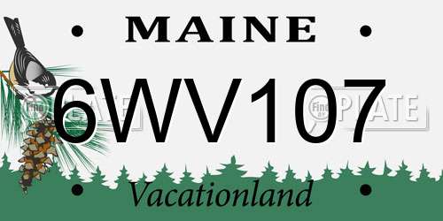 6WV107 Maine License Plate