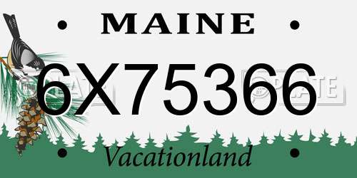 6X75366 Maine License Plate