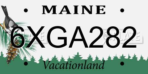 6XGA282 Maine License Plate