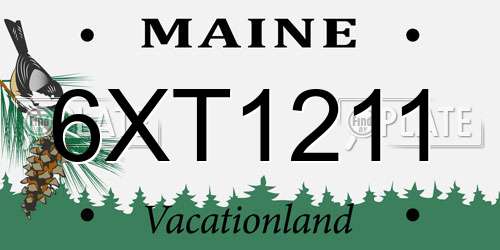 6XT1211 Maine License Plate
