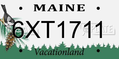 6XT1711 Maine License Plate