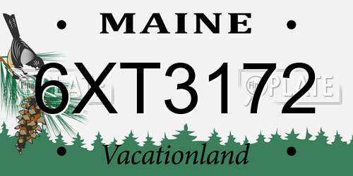 6XT3172 Maine License Plate
