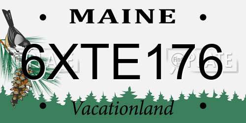 6XTE176 Maine License Plate