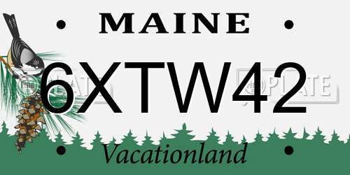 6XTW42 Maine License Plate