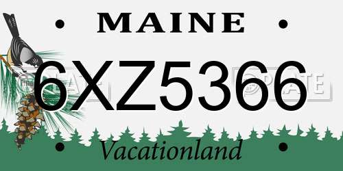 6XZ5366 Maine License Plate