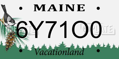 6Y71O0 Maine License Plate