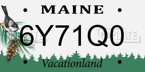 6Y71Q0 Maine License Plate