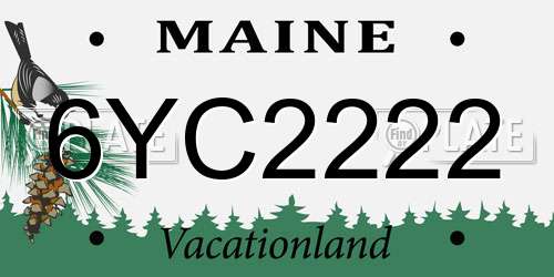 6YC2222 Maine License Plate
