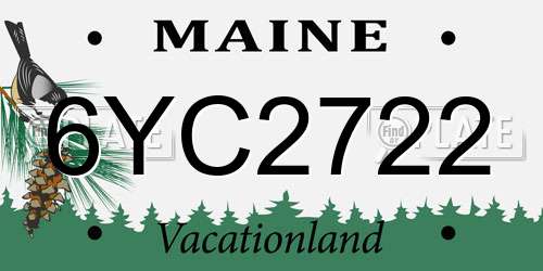 6YC2722 Maine License Plate