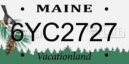 6YC2727 Maine License Plate