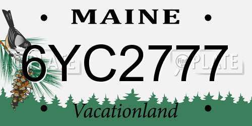 6YC2777 Maine License Plate