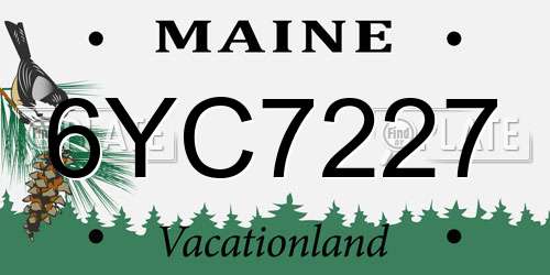 6YC7227 Maine License Plate