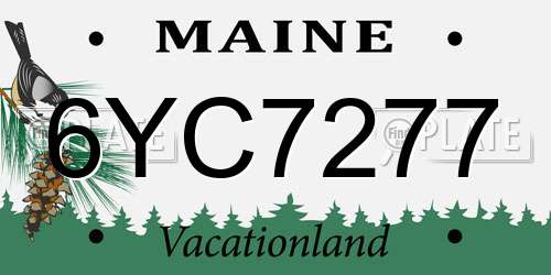 6YC7277 Maine License Plate