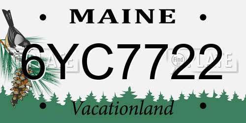 6YC7722 Maine License Plate