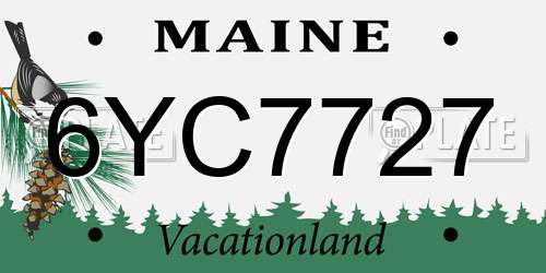 6YC7727 Maine License Plate