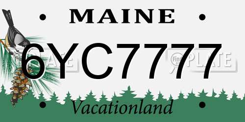 6YC7777 Maine License Plate