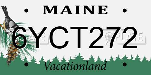 6YCT272 Maine License Plate